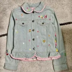 平成レトロ　mezzo piano メゾピアノ　ミミポポ　刺繍　デニムジャケット