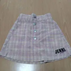 JENNI　ピンク色　チェック柄　Aラインスカート　女の子130
