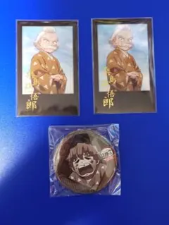 鬼滅の刃 DINING お楽しみくじ 桑島慈悟郎 我妻善逸 チェキ 缶バッジ