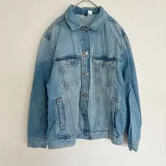 【14/XL】ライトブルー デニムジャケット オーバーサイズ カジュアル