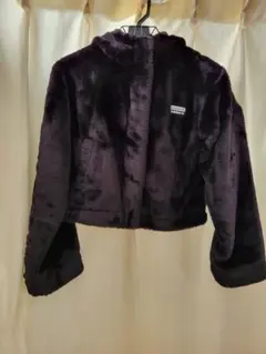 adidas フード付きファージャケット 黒