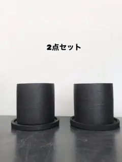 オシャレ アイアンブラック植木鉢2個セット 受け皿付き 多肉植木鉢 サボテン鉢
