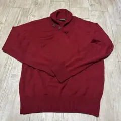 お値下げ‼️赤いニットセーター Lサイズ ボタン付き