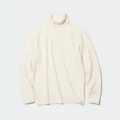新品未使用タグ付き　ユニクロ カシミヤタートルネックセーター オフホワイト　XL