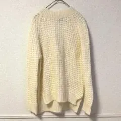 美品 COMME CA ISM ケーブル編みニット 白 Mサイズ 秋冬物