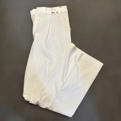 未使用　UNIQLO タックワイドパンツ 丈長め ホワイト XL
