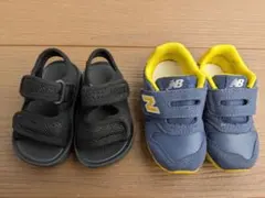 New Balance 373 ネイビー/イエロー13.5cm サンダルセット