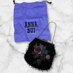 新品タグ付き　ANNA SUI がま口チェーンショルダーバッグ　保存袋有　レトロのサムネイル