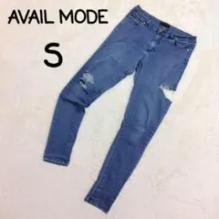 AVAIL MODE スキニーデニム S ダメージ ダメージデニム 小さいサイズ