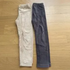 110 UNIQLO リブレギンス　コーデュロイレギンス