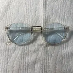 クリアフレーム ブルーレンズ サングラス