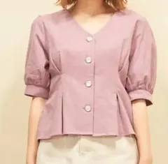 RETRO GIRL レトロガール　デザインボタンパフ袖ブラウスのサムネイル