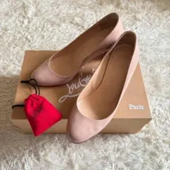 クリスチャンルブタン パテント エナメル パンプス ヌーディー 35 ベージュ