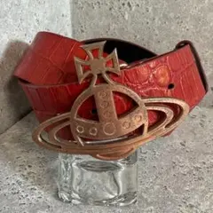 Vivienne Westwood オーブバックル　クロコ型押し　ベルト　本革