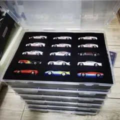 ミニカー15台収納ケース×２個 トミカやホットウィールをウレタン材で保護