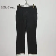 ●Mila Owen ハイウエストピンタックパンツ（0）ブラック　リネンブレンド