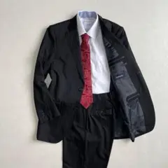 美品 NEWYORKER 濃紺 ストライプ メンズ スーツ ビジネス A6