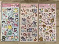 サンリオ　キティ　マイメロ　クロミ　ラメ入り樹脂もりシール