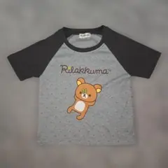 リラックマ ドット柄黒ラグランTシャツ Fサイズのサムネイル