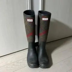 HUNTER ハンター レインブーツ 長靴 チェック柄 ブリティッシュウール