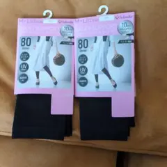 新品未使用)fukuske製！80デニール10分丈レギンス２点！M~L！10分丈のサムネイル