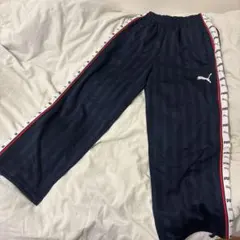 PUMA ジャージ　ズボン　パンツ　ストライプ　ネイビー×白×赤　メンズ　M
