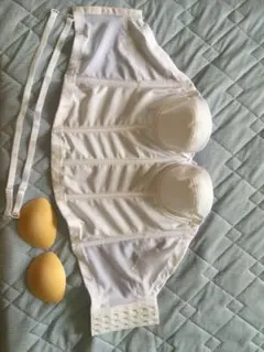 ブライダルインナー　ビスチェ　上下セット　B75 ホワイト パッド、肩ひも付き