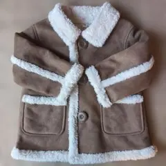 ベビー　アウター　 スエード風ボアジャケット　90cm　ブラウン