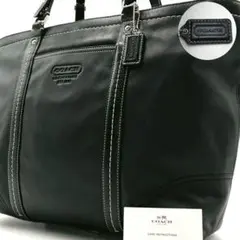 極美品/A4収納可能✨コーチ トートバッグ レザー 黒 ハンドル長さ調整可能