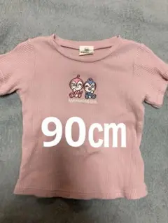 アンパンマン ドキンちゃん　コキンちゃん　刺繍 Tシャツ ピンク