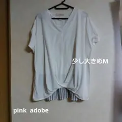 pink adobe 半袖 Vネック トップス Mサイズのサムネイル
