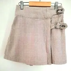 ピンクラテ　ショートパンツ　キュロットスカート　チェック柄　XS/150