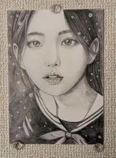 色鉛筆画 青色宝石の鉛筆画 A4サイズ フレーム付き 2025年最新】鉛筆