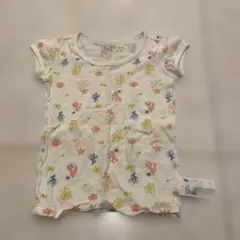 90cm 花柄魚プリント ベビーシャツ肌着