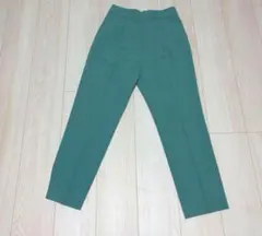 ships シップスエメラルドグリーンタック入パンツ　美品