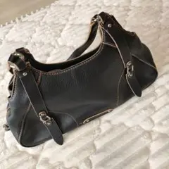 Cole Haan 黒 レザー ショルダーバッグ