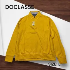 e1009☆美品DOCLASSE ダブルカラーイエロー ポロシャツ Lサイズのサムネイル