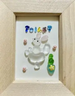 シーグラスアート　ホッ♪トイレタイム♪ ウサギ