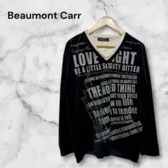 ボーモントカー　長袖　トレーナー プリントロゴ　レギュラー丈　Vネック 3 L