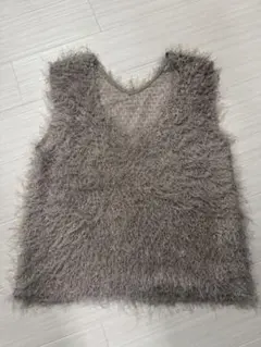 earth music&ecology フリンジニットベスト グレージュ F