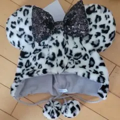 新品 タグ付き ディズニー ミニー ヒョウ柄 ファンキャップ ゆうパック発送