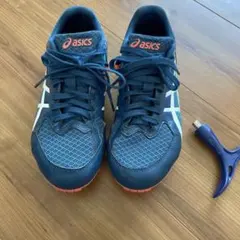 ASICS スパイクシューズ ネイビー/オレンジ