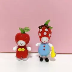 ガラス細工 リンゴちゃんとイチゴちゃん