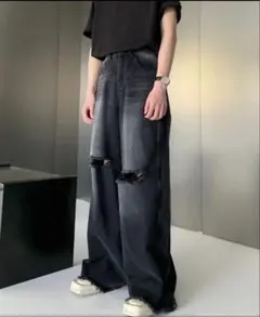 完売品 ORUN orun ダメージデニム ブラック