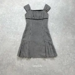 anySiS/ワンピース/M/黒×アイボリー/千鳥格子/綺麗め/大人可愛いのサムネイル