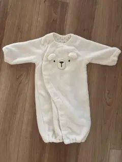 【新品未使用】バースデイ　ホワイトクマロンパース 50〜70cm