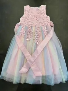 ピンク刺繍チュールドレス 120cm