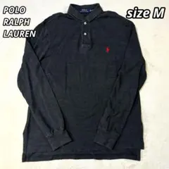 【美品】ポロラルフローレン 長袖 ポロシャツ メンズ ポニー刺繍 霜降り M