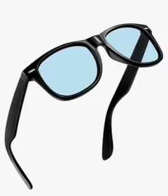 ブラックフレーム ブルーレンズ サングラス