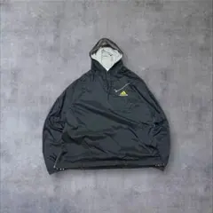 90s アディダス パーカー プルオーバー L 黒 万国旗タグ Y2K